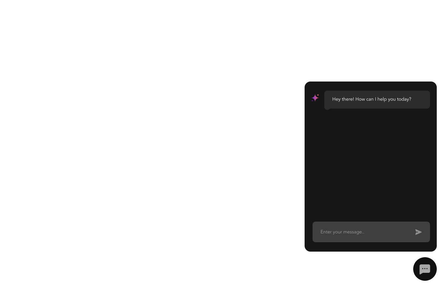 AnswerFlow embeddable chatbot widget open on a light website canvas