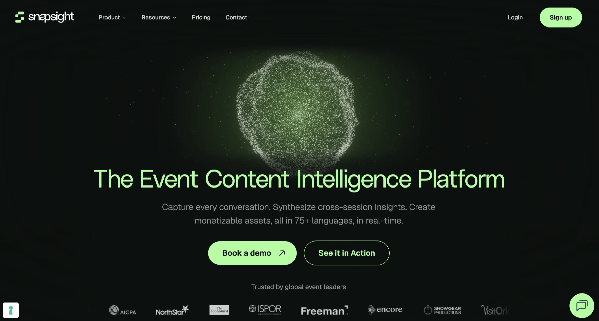 Redesigned Snapsight homepage with dark theme and clearer positioning